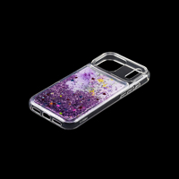 Coque de téléphone étanche et antichoc en PC+TPU avec sable liquide lumineux et paillettes pour 17 Pro Max, impression personnalisée de luxe