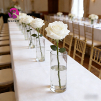 Fleurs artificielles en soie de haute qualité, roses à tige courte réalistes au toucher naturel, hydratantes, têtes de fleurs en gros, longue durée