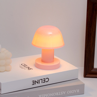 Lampe de nuit LED de style scandinave en forme de champignon, lampe de table portable, décoration d'intérieur, corps blanc, flexible, petite pile bouton
