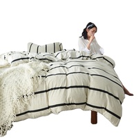 Parure de lit tricotée, ensemble de literie de luxe au style européen, housse de couette douce 100% coton, nouveau design 2021