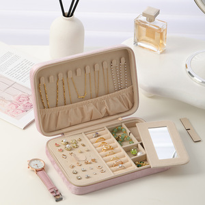 Scatola Porta <span class=keywords><strong>Gioielli</strong></span> Multifunzione in Velluto per Ragazze, con <span class=keywords><strong>Specchio</strong></span> Quadrato per Anelli, Collane, Orecchini, Orologi, Confezione Regalo per <span class=keywords><strong>Gioielli</strong></span> all'Ingrosso - Product Image 2