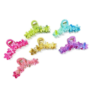 Cinq petites pinces à cheveux en forme de fleur de frangipanier, 2 par couleur, accessoires pour cheveux - Product Image 3