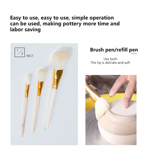 ชุดแปรงทาสีไนลอน9ชิ้นแปรงไม้ไผ่ให้ความชุ่มชื่นปากกาเซรามิคดินน้ำมันโพลิเมอร์แปรงกวาดขี้เถ้าเครื่องปั้นดินเผา - Product Image 3