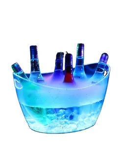 2022 Light Up Đảng Ice Bucket Pin Chiếu Sáng Bàn Bar Nhựa Led Glow Khay Ice Bucket & Wine Cooler