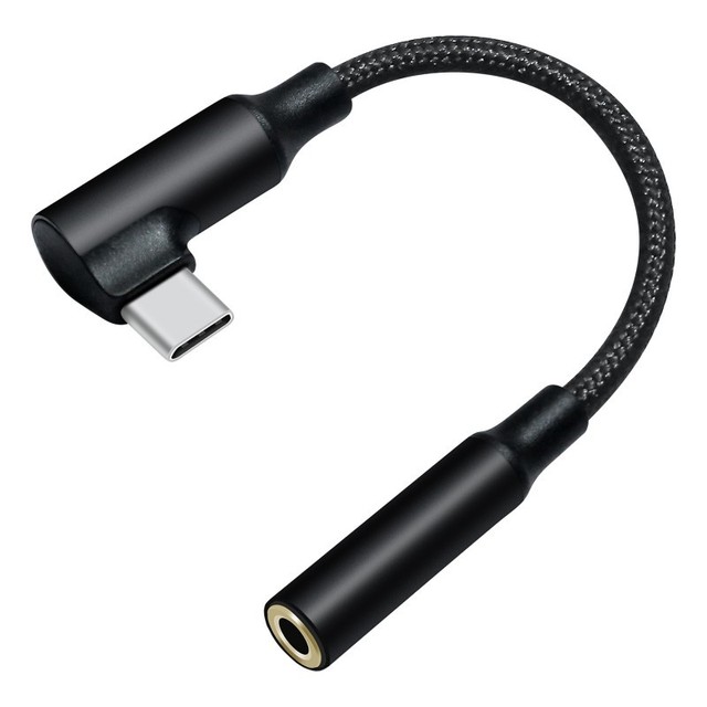 Angled USB Type C Male to 3.5 MM Female Headphone Earphone Jack Audio Aux Converter Adapter Cable With DAC Chip