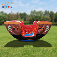 Bateau à bascule gonflable pour enfants Winsun en PVC de haute qualité, ignifuge et étanche, thème pirate, château interactif commercial mignon, installation facile