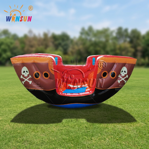 Bateau à bascule gonflable pour enfants Winsun en PVC de haute qualité, ignifuge et étanche, thème pirate, château interactif commercial mignon, installation facile - Product Image 1
