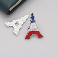 Épinglette en métal personnalisée avec logo, Tour Eiffel de Paris, souvenir de voyage, imprimé, badge tendance de luxe, cadeau