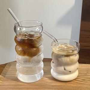 Hoch aussehende mund geblasene Caterpillar-Tasse aus Wellglas Niedliche Spiral-Kaffeetasse für Milch und Kaffee - Product Image 3