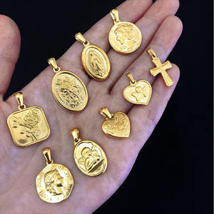 4 Tailles Médaillon Madonna Médaille Catholique Charme Acier Inoxydable Religieux Argent Ovale Pièce Vierge <span class=keywords><strong>Marie</strong></span> Pendentif Bijoux - Product Image 6