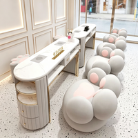 Table de manucure de luxe en marbre doré avec aspirateur à poussière intégré, poste de travail pour salon de manucure, équipement professionnel