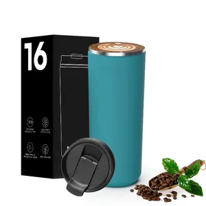 Hochwertige 16 Unzen Kaffeetasse Edelstahl Kaffee becher Doppelwandiger vakuum isolierter Reise becher mit Deckel