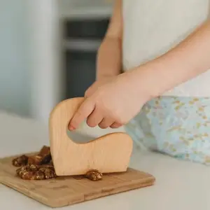 Holz-Sicherheitsmesser für Kinder Kleinkind Holzmesser-Spielzeug für Küchenutensilien und Obsthackerei für Party- und Ausbildungszwecke