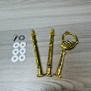 도매 실버 골드 2/3 계층 잎 모양 디저트 컵케익 과일 스탠드 하드웨어 키트 케이크 스낵 플레이트 핸들 - Product Image 2