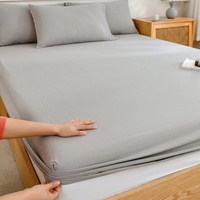 Parure de Lit Élastique Opaque Respirante pour Hôtellerie, Drap-Housse en Coton pour Maison Taille King avec Bord Élastiqué, Ensemble pour USA