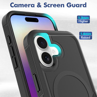 Coque de téléphone antichoc 3-en-1 pour iPhone 17 18, avec support magnétique et clip, protection hybride arrière