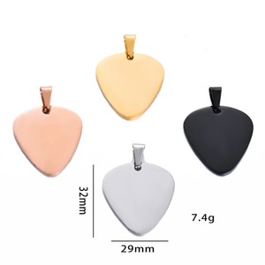 Pendentif Collier en Acier Inoxydable Vierge à Estamper, 4 Couleurs, Forme Plectre de Guitare, Bijoux Unisexe en Gros - Product Image 3