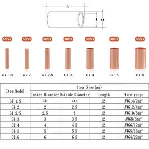 Terminales de tubos para ingeniería química, 250 piezas, conectores de crimpado de cobre, crimpado firme, seguro y confiable - Product Image 5