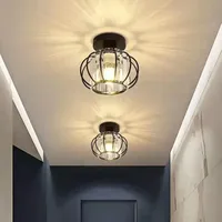 Plafonnier LED Moderne en Forme de Citrouille, Doré et Noir, Petit, à Intensité Variable, pour Couloir