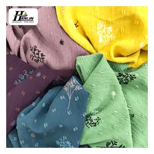 Hot sale sun flower Air flow crush CEY dyed crepe polyester print woven fabric for Casual dress shirt