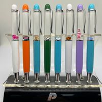Nouveau stylo bille DIY personnalisable avec logo, stylo bille 3D à object flottant coloré, stylo neutre de bureau, promotion en gros