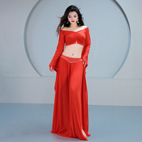 Ensemble de costumes de danse du ventre, haut et jupe, pour femmes, costume de danse du ventre pour la scène, costume d'entraînement, vêtements de performance