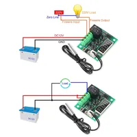 Casing Modul Pengontrol Suhu XH-W1209 Tampilan LED Termostat Digital Tahan Air Probe NTC Akurasi 0,1C Koneksi Cepat