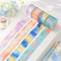 Ruban washi imprimé en couleur pleine, 15 mm, écologique, ruban washi artisanal, autocollants de couleur unie