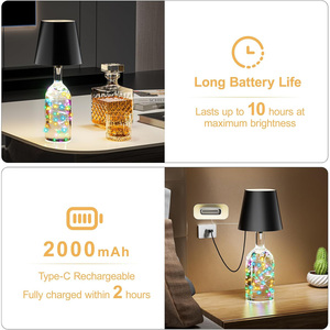 Cordless Rechargeable Bottle <b>Table</b> Lamp with Remote &Timer,Dimmable Touch <b>Light</b> Decorative Wine Bottle Lamp for Bar Bedroom Gift - Product Image 3