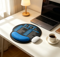 Repose-poignets pour souris de bureau en cuir de haute qualité, base antidérapante, forme irrégulière