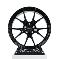 Rines de Aleación Maiersu Negros Brillantes Forjados de 17 18 19 20 26 Pulgadas 5x120 5x114.3 Multirradio de 1 Pieza para BMW M3 M4 Tesla Mustang