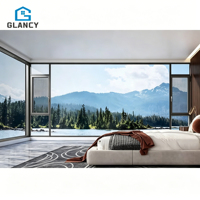Ventanas Abatibles Verticales de Aleación de Aluminio con Aislamiento Térmico y Resistentes a Huracanes, con Malla de Acero Inoxidable para Casas y Villas