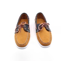 Jamaïque cousu à la main jaune marine nubuck cuir mocassin cuir chaussette doublure non marquant semelle en caoutchouc antidérapant hommes chaussures bateau