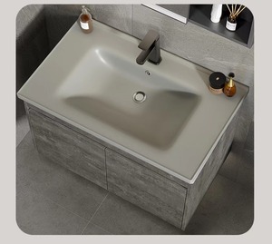 <span class=keywords><strong>Mobile</strong></span> da Bagno con Lavabo in Ceramica in Fibra di Carbonio e PVC di Design per Hotel Vendita all'Ingrosso da Fabbrica Cinese - Product Image 6