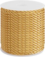 Cordon en soie torsadé doré de 5 mm, 22 yards, 3 brins, corde décorative pour remise de diplôme, emballage, couture, bricolage, artisanat, rembourrage, ficelle tressée