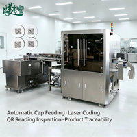 Machine de marquage laser avec vérification visuelle et corrélation des données pour codes 2D anti-contrefaçon et conformes GS1 sur bouchons de lait
