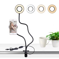 Anneau lumineux de bureau 2 en 1, lumière, lampe, éclairage annulaire, photographie de maquillage, Selfie, avec support