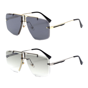 Gafas de Sol Unisex Europeas y Americanas 2025, Montura Metálica Rectangular sin Marco, UV400, Cómodas, de Diseño - Product Image 1
