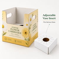 Boîtes de livraison pliables en carton ondulé pour pivoines, marguerites, gerberas, finition brillante ou mate, pour bouquets et plantes en pot, pour vases