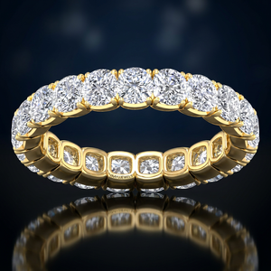 แหวนแต่งงานเพชรทรงกลมเพาะเลี้ยงแบบเต็มวง ทอง 10K 14K 18K เงิน 925 935 เครื่องประดับชั้นดี - Product Image 1