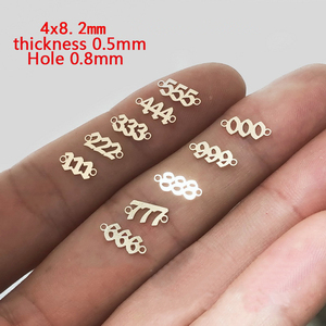 <span class=keywords><strong>Ciondolo</strong></span> Numero Angelo in Oro 14K Placcato, 4*8.2mm, Numeri Fortunati 0-9, Connettori per Creazione di Gioielli Fai-da-Te - Product Image 2
