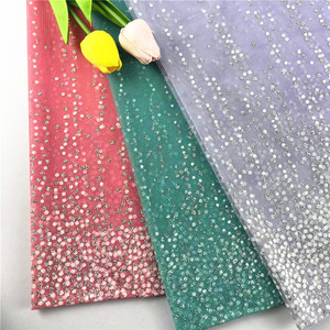 Màu hồng và màu xanh lá cây sáng Bóng lưới long lanh kim loại vải cho ăn mặc, tự làm trang phục đám cưới may mô, dancewear vải tuyn vải - Product Image 1