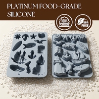 Moule à gâteau en silicone SILIKOLOVE Factory Beach Series Shapes, antiadhésif, facile à démouler, sans BPA, certifié LFGB Platinum.