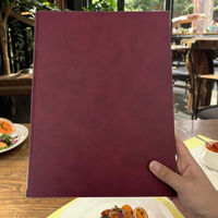 Porte-menu rigide en cuir PU A4, pour café, bar, restaurant, durable, gaufré, de haute qualité, portable, moderne