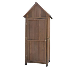 Outdoor wood storage cabinets flat pack waterproof Slat Wood Timber Lockable Doors Cabinet Garden Storage tool Sheds