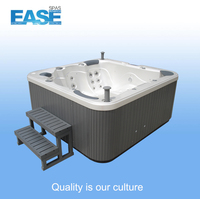 Bain à remous chauffant de luxe pour 5 personnes, double salon, en acrylique, centre de spa extérieur