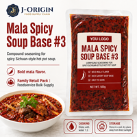 Base de soupe épicée Mala 500g, style Sichuan, assaisonnement pour hotpot de Chongqing, pour restaurants et services de restauration, marque privée OEM, 12 mois, 24