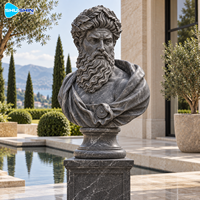 Buste de philosophe en marbre grec, sculpture en pierre sculptée à la main, portrait durable, décoration pour villa, hôtel, musée, cour, galerie, hall