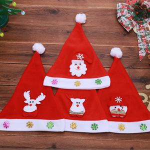 Vente flash - Décorations de Noël - Chapeaux de Père Noël pour adultes et enfants - Chapeaux de Père Noël en forme de bonhomme de neige et d'élfe avec LED - Product Image 2