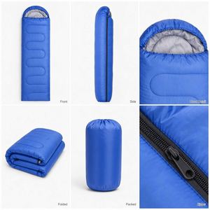 Saco de Dormir de Invierno con Capucha, Relleno de Algodón, Tela de Poliéster 170T, Resistente a la Suciedad, Portátil y Plegable, 1.3 kg - Product Image 1